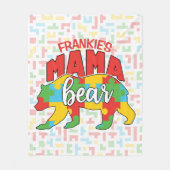 Aangepaste kindernaam Mama Beer Autism Awareness M Fleece Deken (Voorkant)