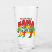 Aangepaste kindernaam Mama Beer Autism Awareness M Glas (Voorkant)