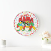Aangepaste kindernaam Mama Beer Autism Awareness M Grote Klok (Huis)