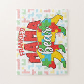 Aangepaste kindernaam Mama Beer Autism Awareness M Legpuzzel (Verticaal)