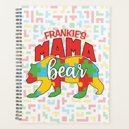 Aangepaste kindernaam Mama Beer Autism Awareness M Planner