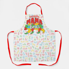 Aangepaste kindernaam Mama Beer Autism Awareness M Schort