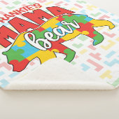 Aangepaste kindernaam Mama Beer Autism Awareness M Sherpa Deken (3/4)