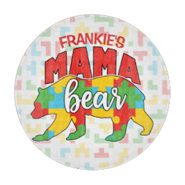 Aangepaste kindernaam Mama Beer Autism Awareness M Snijplank