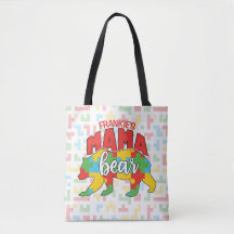 Aangepaste kindernaam Mama Beer Autism Awareness M