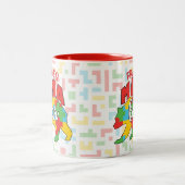 Aangepaste kindernaam Mama Beer Autism Awareness M Tweekleurige Koffiemok (Center)