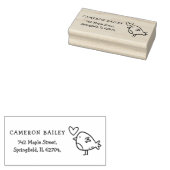 Aangepaste kindernaam & retouradres met de hand ge rubberstempel (Gestempeld)