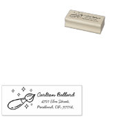 Aangepaste kindernaam & retouradres met magische H Rubberstempel (Gestempeld)
