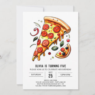 Aangepaste kinderpizza verjaardag kaart