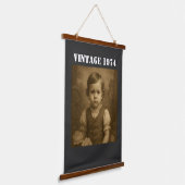 Aangepaste Kindertijd Foto & Jaar Vintage Geperson Hangend Wandkleed (Gebogen)