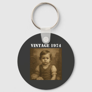 Aangepaste Kindertijd Foto & Jaar Vintage Geperson Sleutelhanger