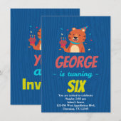 Aangepaste kindertijd Tigercupcake Cartoon uitnodi Kaart (Voorkant / Achterkant)