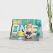 Aangepaste kinderverjaardag foto dank je wel kaart (Voorkant)