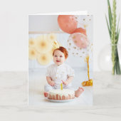 Aangepaste kinderverjaardagsfoto bedankt kaart (Voorkant)