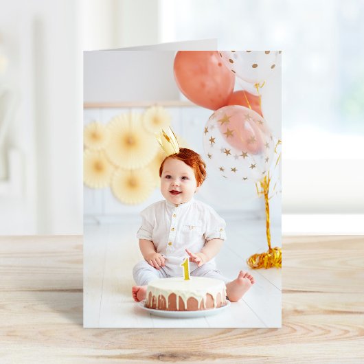 Aangepaste kinderverjaardagsfoto bedankt kaart