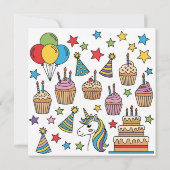 Aangepaste kinderverjaardagsuitnodiging | Fun Part Kaart (Achterkant)