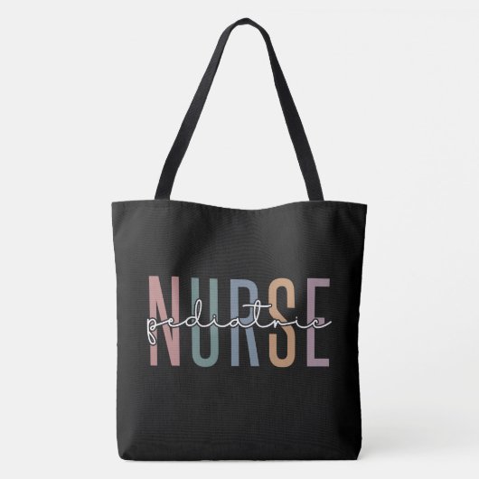 Aangepaste kinderverpleegkundige | Peds Nurse Gift Tote Bag (Achterkant)