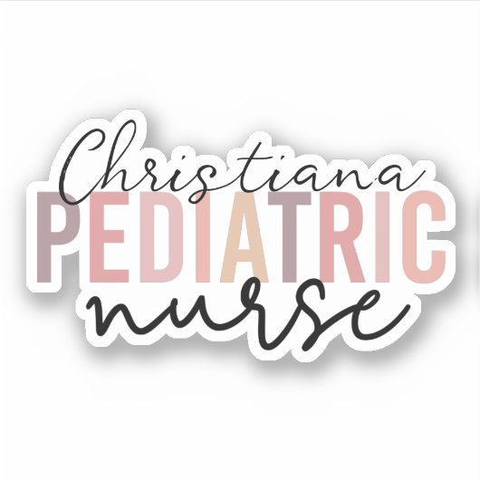 Aangepaste kinderverpleegkundige PEDS verpleegster Sticker (Voorkant)