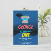 Aangepaste Kind's Koala Mask Cartoon Party Uitnodi Kaart (Staand voorkant)