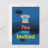 Aangepaste Kind's Koala Mask Cartoon Party Uitnodi Kaart (Achterkant)