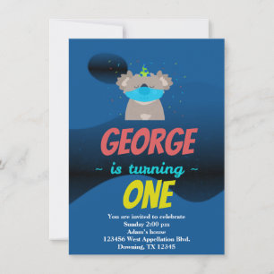 Aangepaste Kind's Koala Mask Cartoon Party Uitnodi Kaart