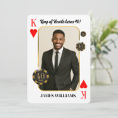 Aangepaste King of Hearts Verjaardag Uitnodigen, C Kaart (Staand voorkant)