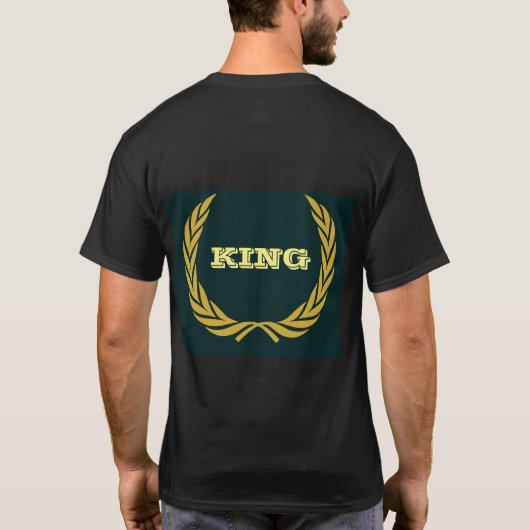 Aangepaste King-tekst afgedrukt met Crown Afbeeldi T-shirt (Achterkant)
