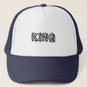 Aangepaste KING tekst heren wit en marineblauw Sti Trucker Pet (Voorkant)