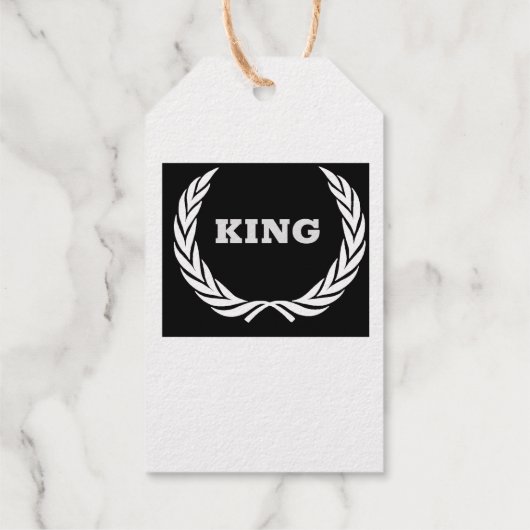 Aangepaste King tekst Premium Kraft Gold Foil Gift Cadeaulabels (Achterkant)