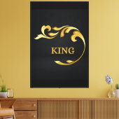 Aangepaste KING-tekst Vuur Vlam Afbeelding Print-o Canvas Afdruk (Insitu (Woonkamer))