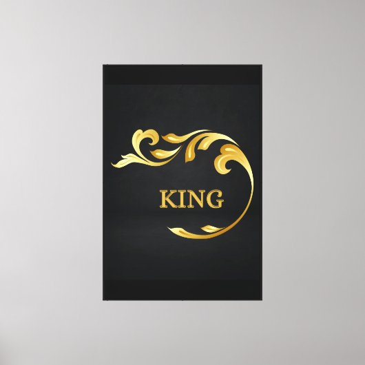 Aangepaste KING-tekst Vuur Vlam Afbeelding Print-o Canvas Afdruk (Voorkant)