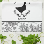 Aangepaste kip boerderij Toile Land Theedoek (Gevouwen)