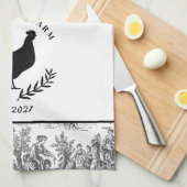 Aangepaste kip boerderij Toile Land Theedoek (Quarter Fold)