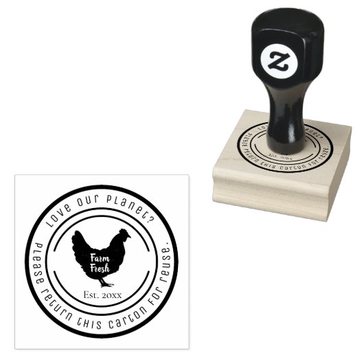 Aangepaste kip ei karton retour stempel (Gestempeld)