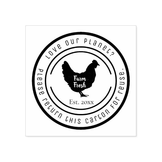 Aangepaste kip ei karton retour stempel (Afrduk)