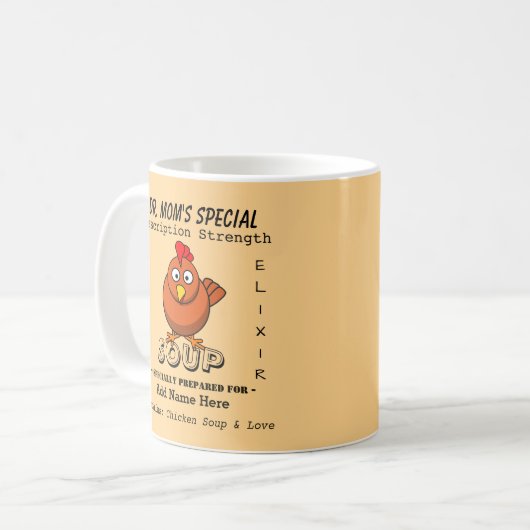 Aangepaste kip soep mok (Voorkant links)