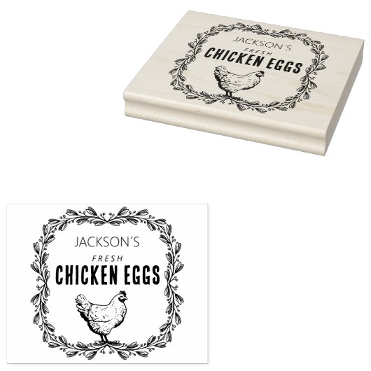 Aangepaste kippeneieren, klein bedrijf  rubberstempel (Gestempeld)