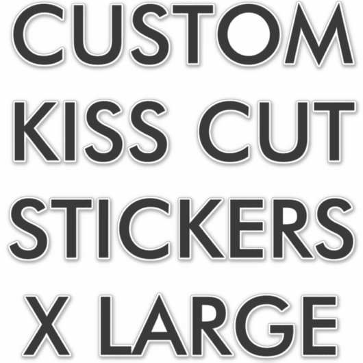 Aangepaste KISS CUT STICKERS 14 x 14 inch XL (Voorkant)