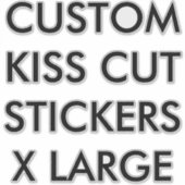 Aangepaste KISS CUT STICKERS 14 x 14 inch XL (Voorkant)
