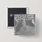 Aangepaste Kitty Kat Vierkante Button 5,1 Cm (Voorkant /achterkant)