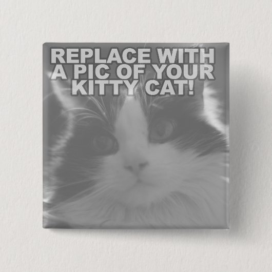 Aangepaste Kitty Kat Vierkante Button 5,1 Cm (Voorkant)