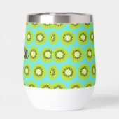 Aangepaste Kiwi Print Tumbler met blauwe achtergro (Achterkant)