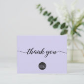 Aangepaste klantwaardering zakelijke logo Paars Briefkaart (Staand voorkant)