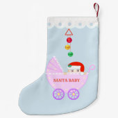 Aangepaste klare Santa Baby Kleine Kerstsok (Achterkant)
