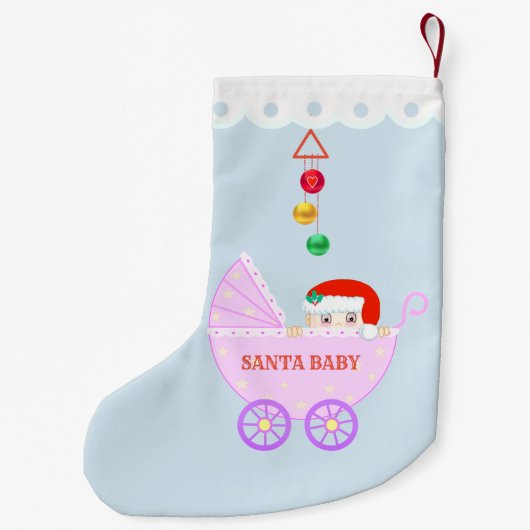 Aangepaste klare Santa Baby Kleine Kerstsok (Achterkant)