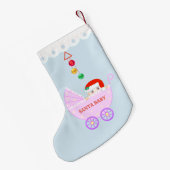 Aangepaste klare Santa Baby Kleine Kerstsok (Achterkant (Hangend))