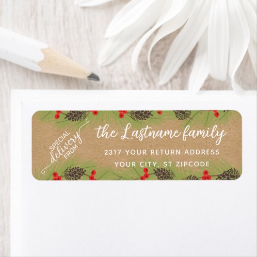 Aangepaste klas Garland met bruine bruine poot Etiket (Insitu)