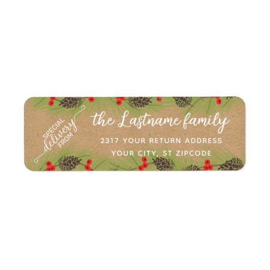 Aangepaste klas Garland met bruine bruine poot Etiket (Voorkant)