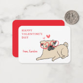 Aangepaste klas Lieve hond Fijne Valentijnsdag  Notitiekaartje (Voorkant / Achterkant in situ)
