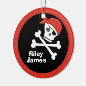 Aangepaste klas piraat schedelbeenderen keramisch ornament (Links)